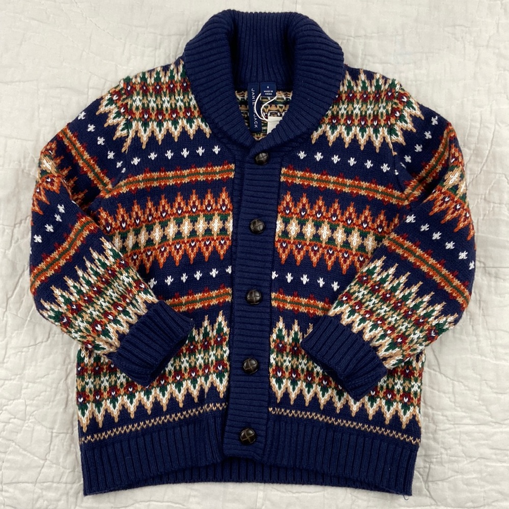 NWT Janie and Jack Geometric Knit Cardigan size 4T